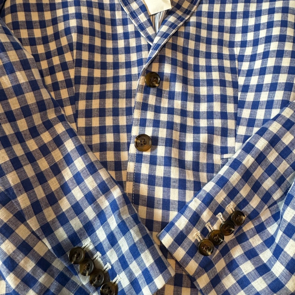 J. Crew Blue and White Gingham Blazer - Picture 11 of 11